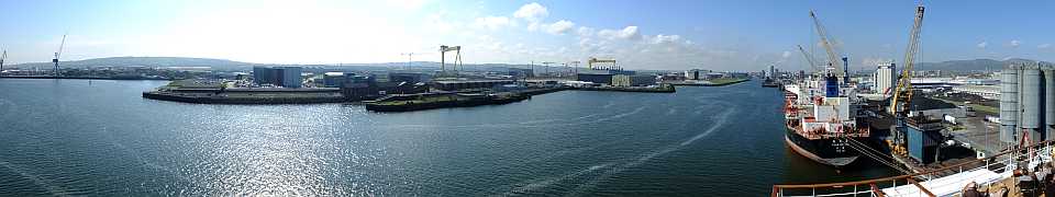 Panorama vom Hafen von Belfast, Nordirland