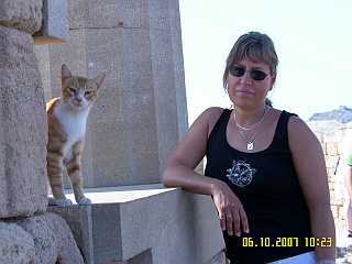 Beate mit Katze